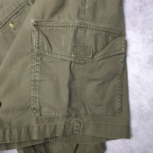 Columbia Mens Cargo Shorts size 34‎ Green Pleated Cotton Trail Summer - Picture 12 of 13